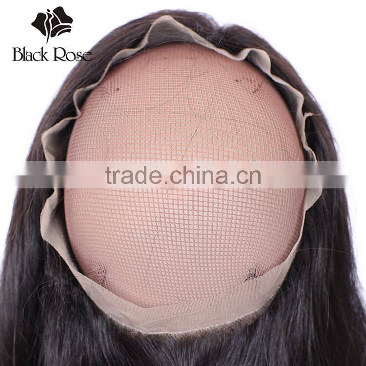 Black Rose Ear to Ear 360 Lace Frontal with 360 Elastic Band, Wholesale Human Hair 360 Lace Frontal Closure