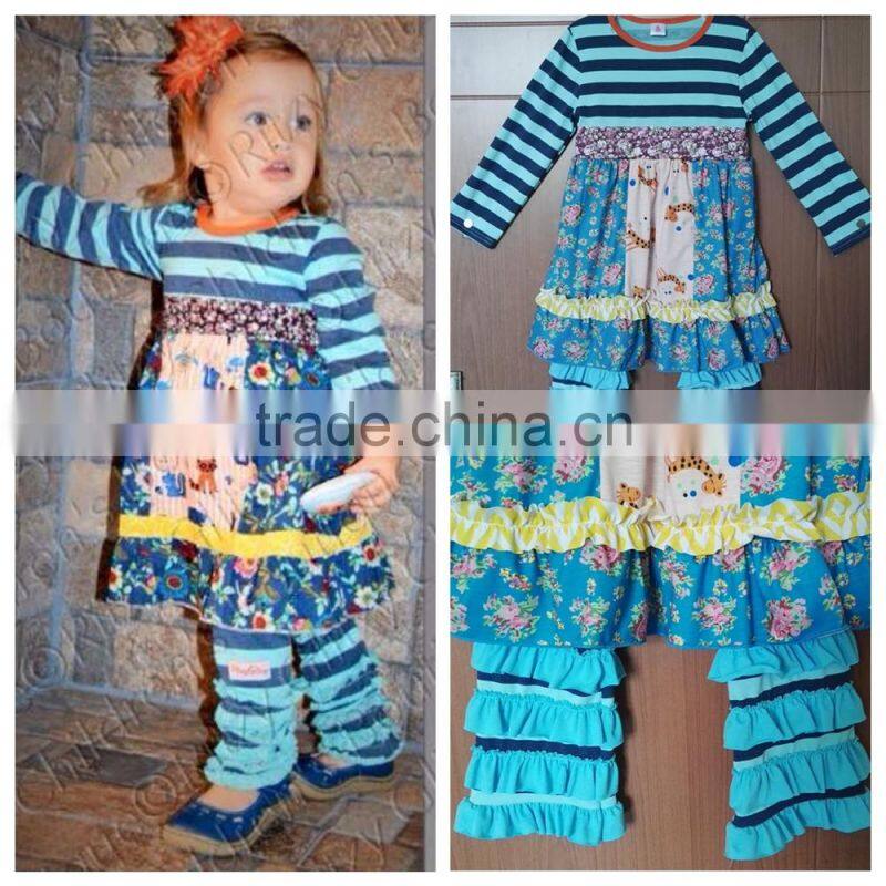 multicolor shirt ruffle shorts summer easter rabbit girls outfit clothes