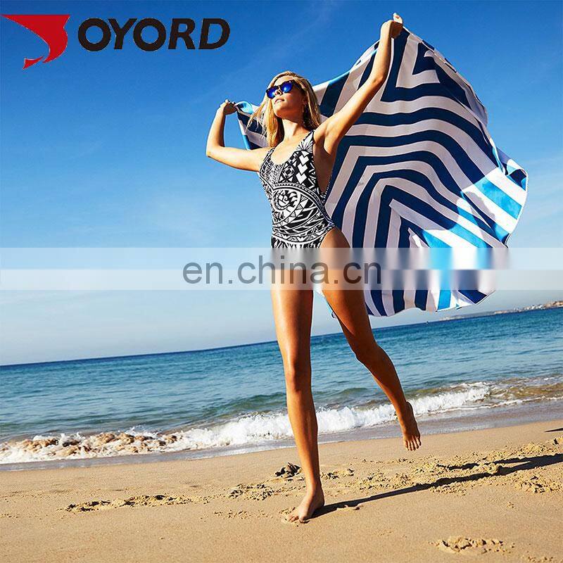 Quick dry Custom Printed Microfiber long lasting cooling feel sport round beach towel