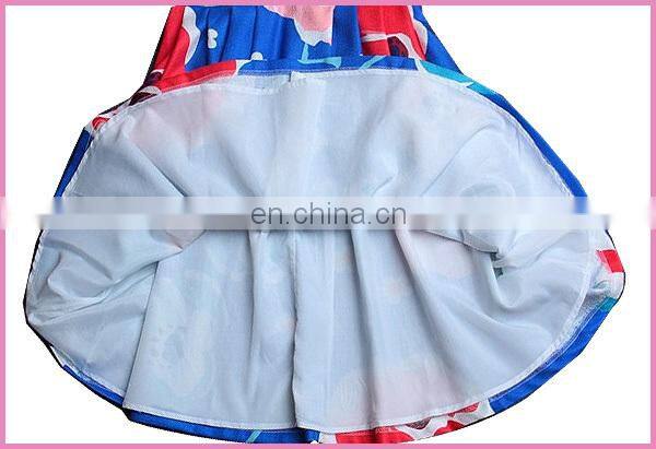 bright color floral printed off sleeves retro dress