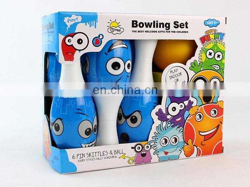19CM Safe And Funny Wood Kids Cartoon Bowling Toys