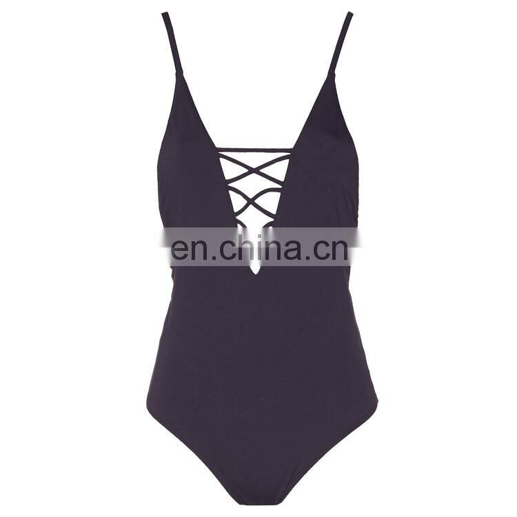 Latest Arrival Custom Plunge Swimwear Sexy Lady Summer Strappy Beach Bikini