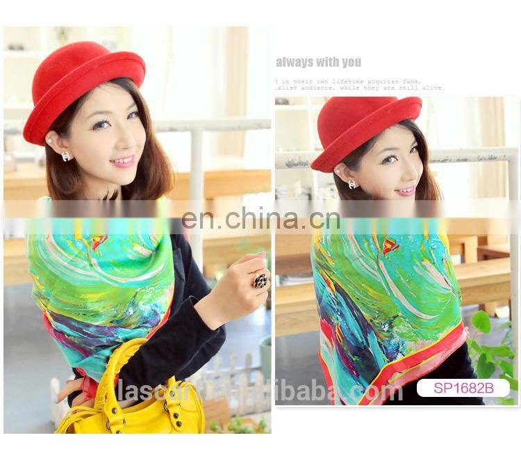 2015 new style fashion design woman silk digital printedbig square accessory(SP1682B)