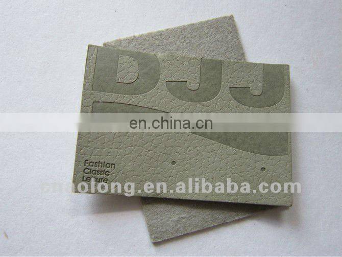 custom embossed and printed logo PU imitation leather labels, leather patches for clothing