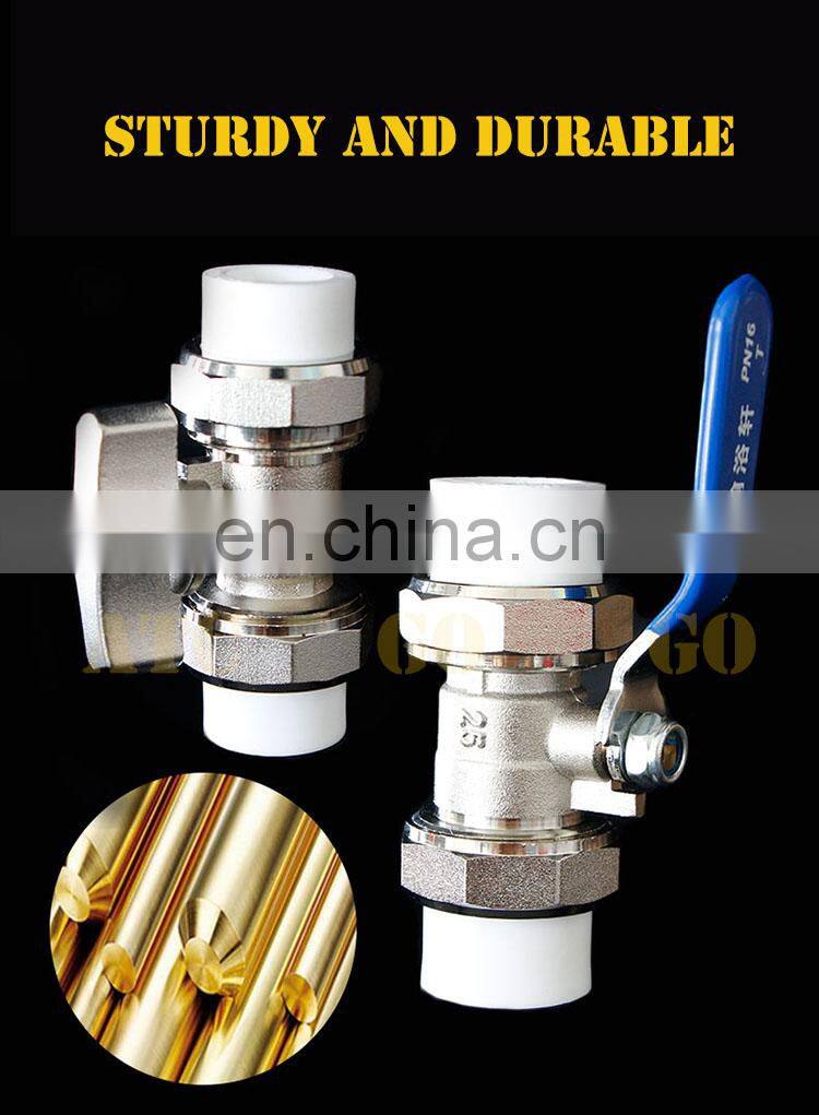 Cooper PPR union ball valve thread 15mm ball valve material brass