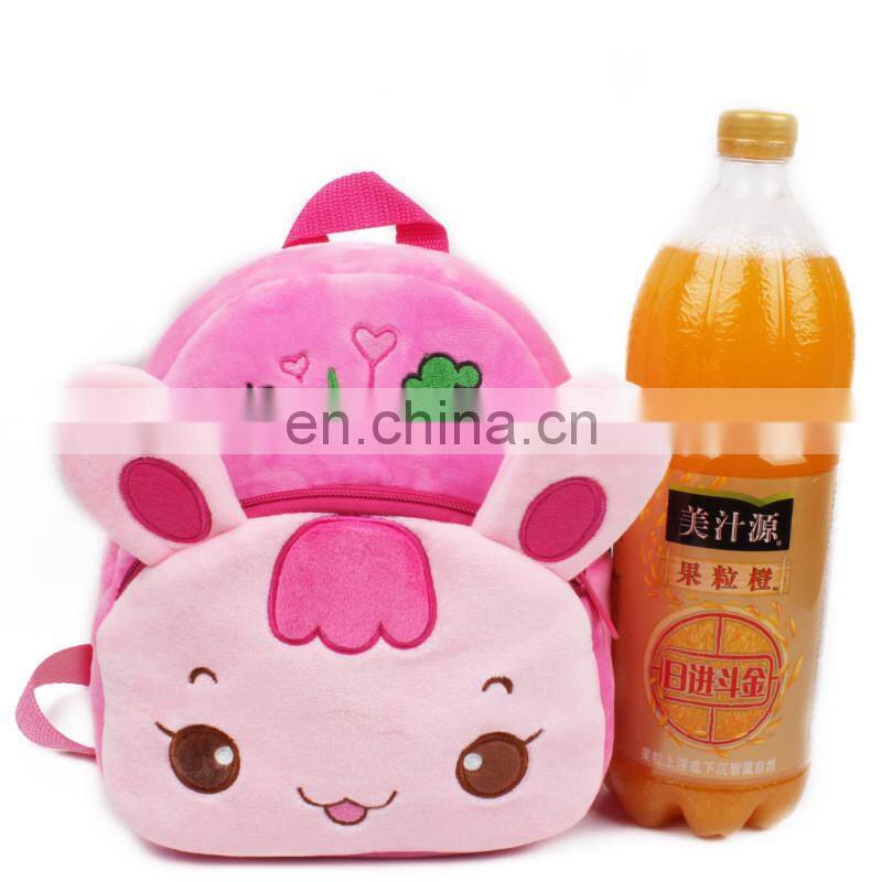 Baby Girl Pink Backpack Infant Cute Rabbit mini Backpacks for 1-2T plush soft gift