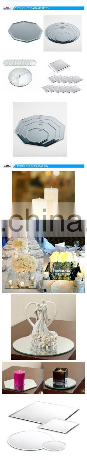 table mirror decorations reflective candle set affordable glass mirror candle plate tray for wedding or party