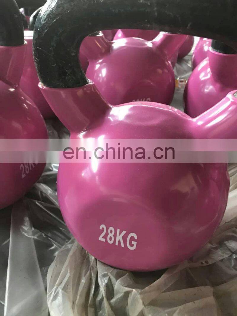 Factory wholesale colored vinyl rubber coated kettlebell