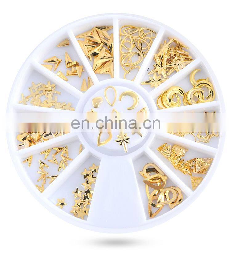 japanese style different shape diamond frosted nail art decoration metal studs