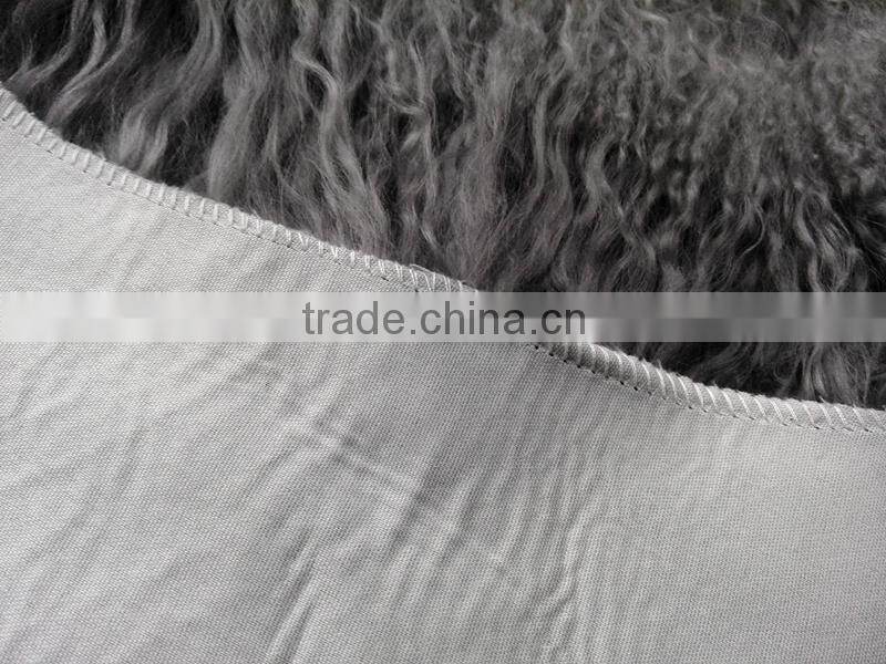 TOP QUALITY CURLY FUR TIBETAN LAMB SKIN RUG