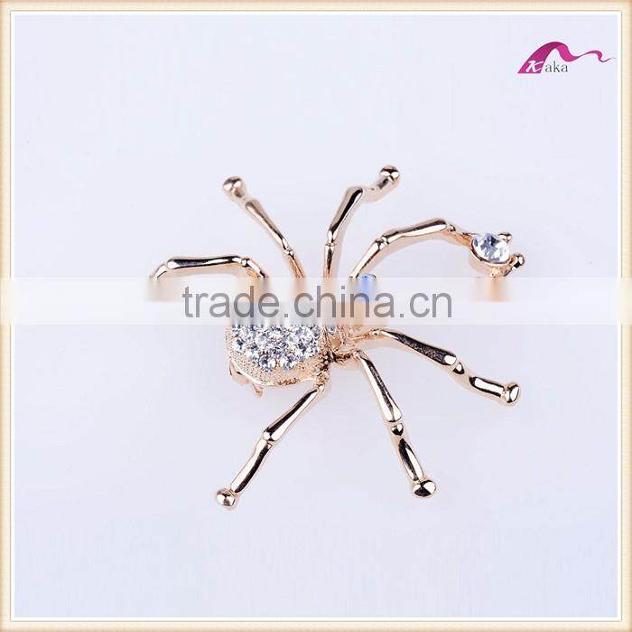 Fashion Men's Gold Crystal Spider Animal Brooch Jewelry Wholesale