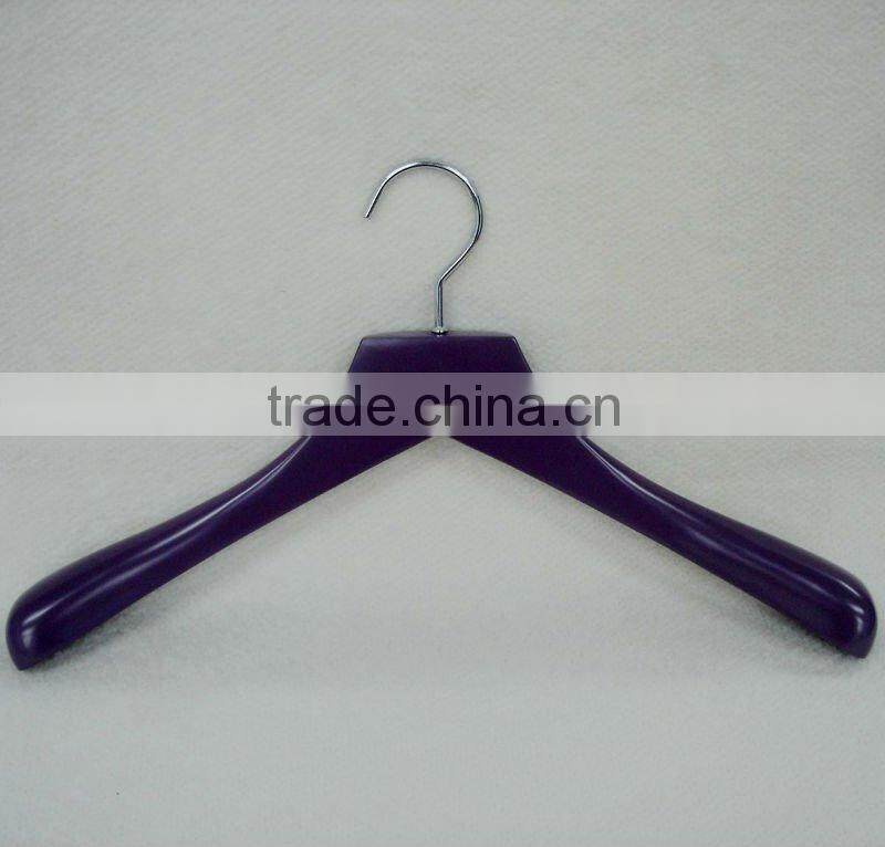 WL100 purple wood hanger for ladies garment