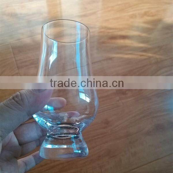 Handmade mouth blown clear stemless hot whisky glass
