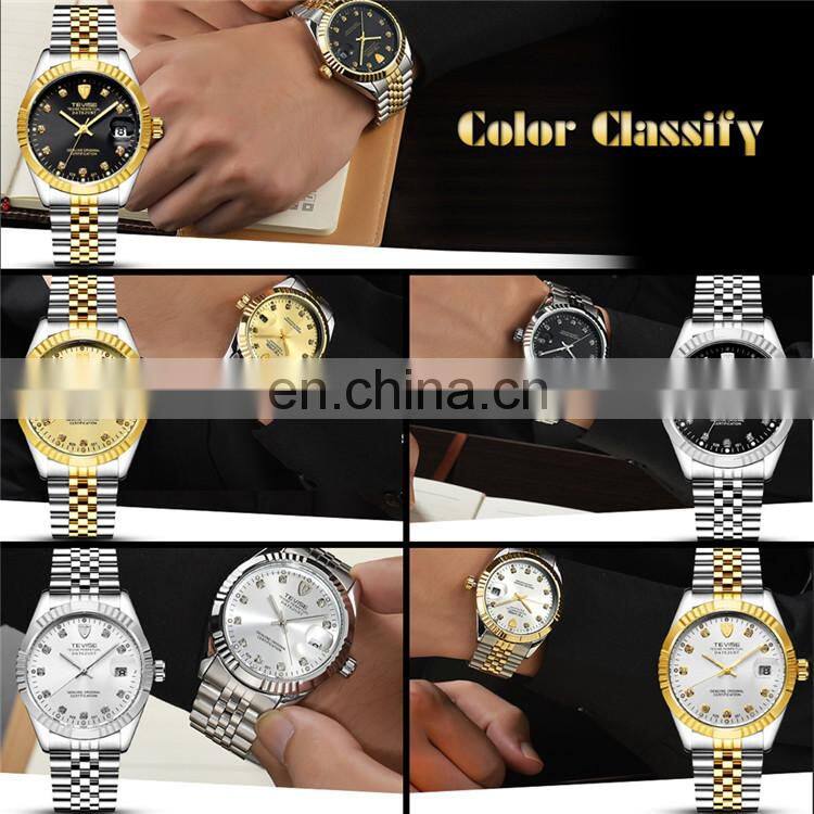 TEVISE Men Brand Watch Fashion Luxury Wristwatch Waterproof Semi-automatic Mechanical Watch Luminous Sport Casual Watches