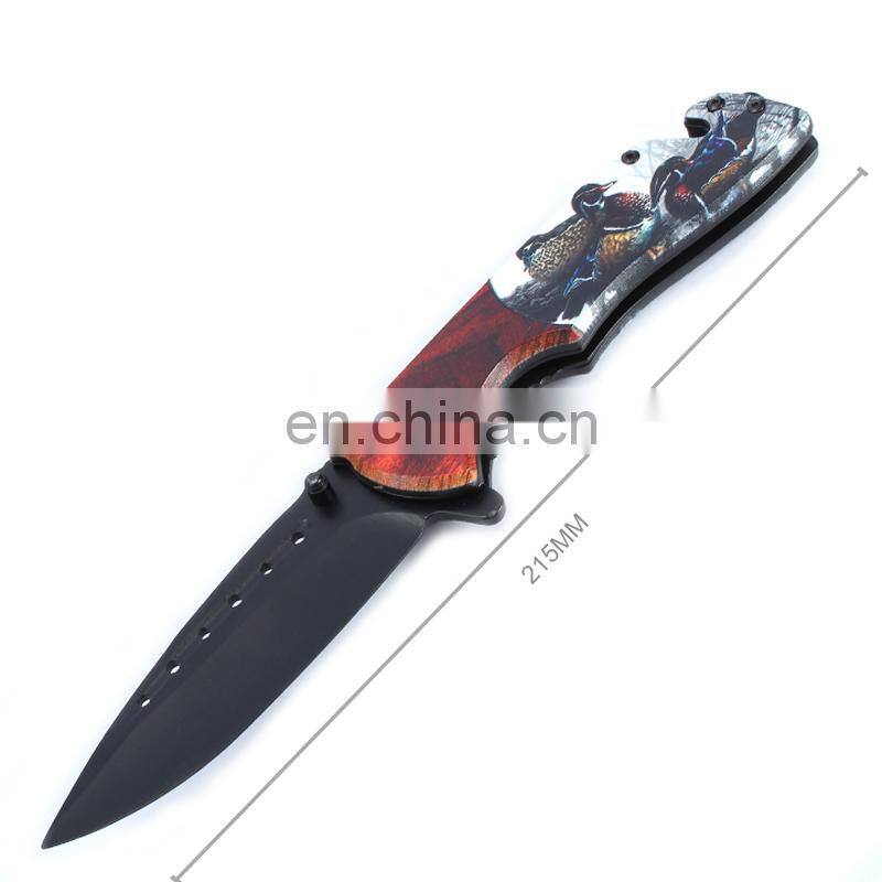 Plastic 3D printing Handle Stainless Steel Outdoor Camping Tactical Folding Pocket Knife with Belt Clip