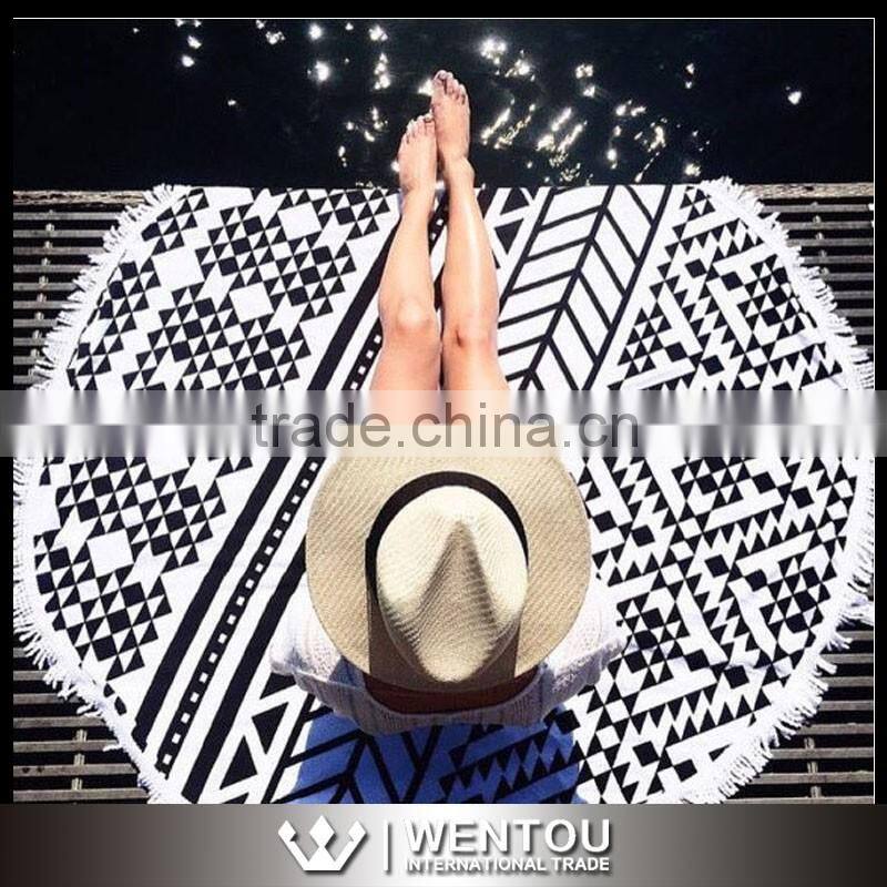 Bohemian Printed Round Beach Towel With Tassel
