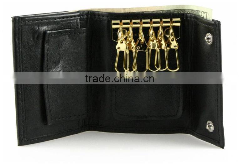 Multifunctional Genuine Leather Key Case Wallet with Coin Pocket for men and women