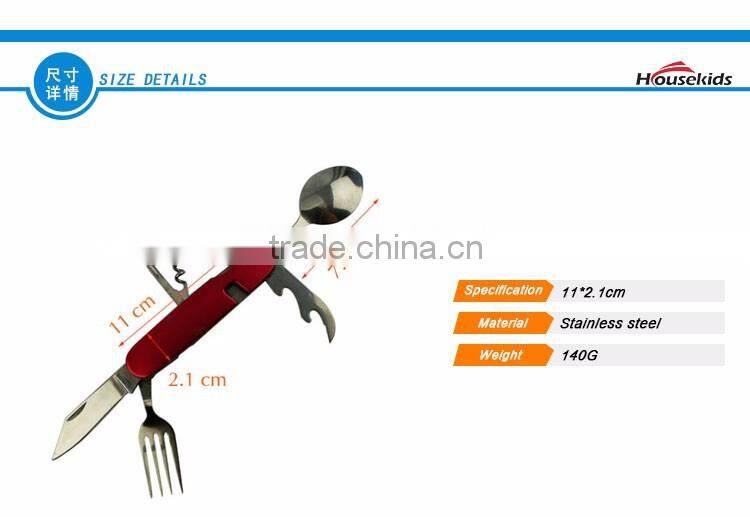 Outdoor Camping Tableware Stainless Steel Folding Fork Knife Spoon Sets Picnic B