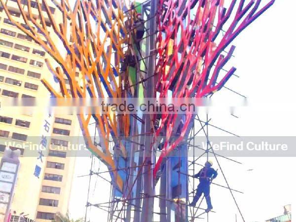 Outdoor Tree Shaped Lacquered Metal Welded Sculpture