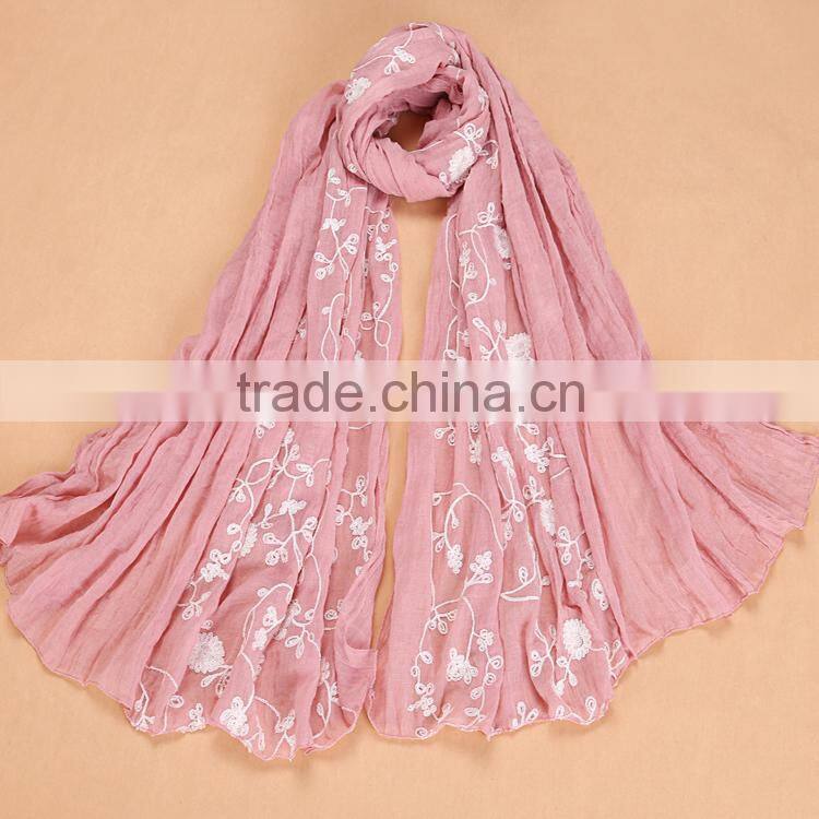 Wholesale Autumn Spring Beautiful Fashion Women Embroidery Shawl Scarf
