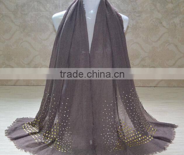 Wholesale Cotton Stone Beads Fashion Muslim Scarves