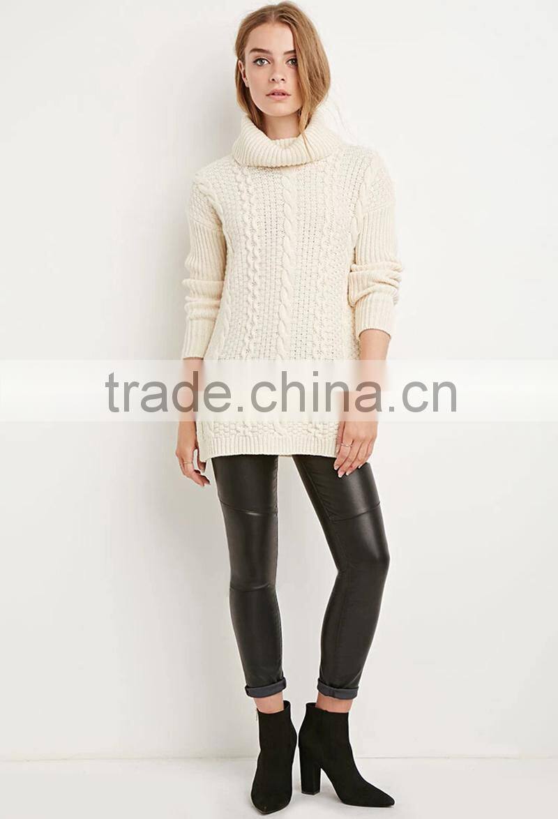 2016 New fashion design winter knitted wool cashmere woman sweater