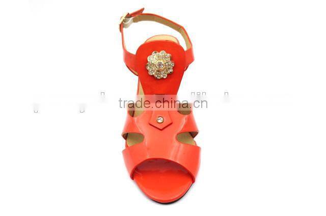 new high heel slingback lady elegant office sandals with golden button