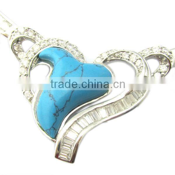 new design large turquoise necklace