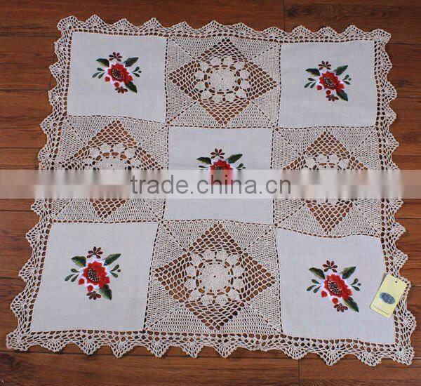 Large Luxury Crochet Tablecloth Rectangle Table Cover Embroidery