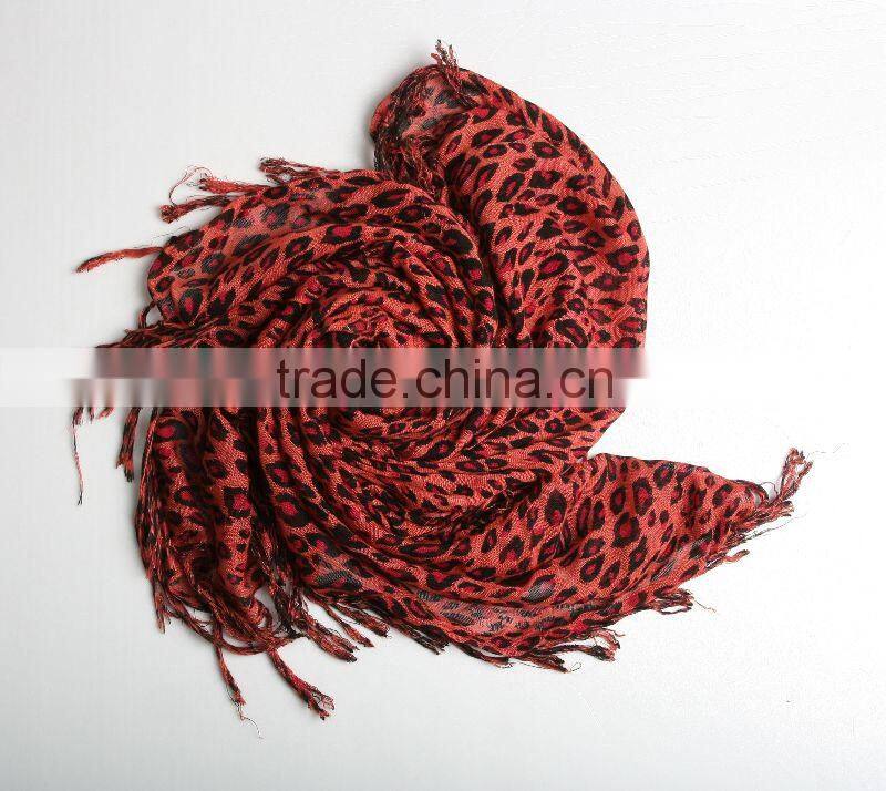 square scarf with leopard