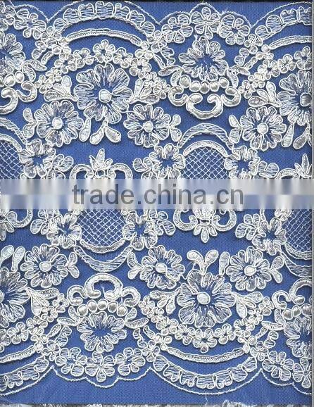 Best bridal veil embroidery lace trim for wedding dress
