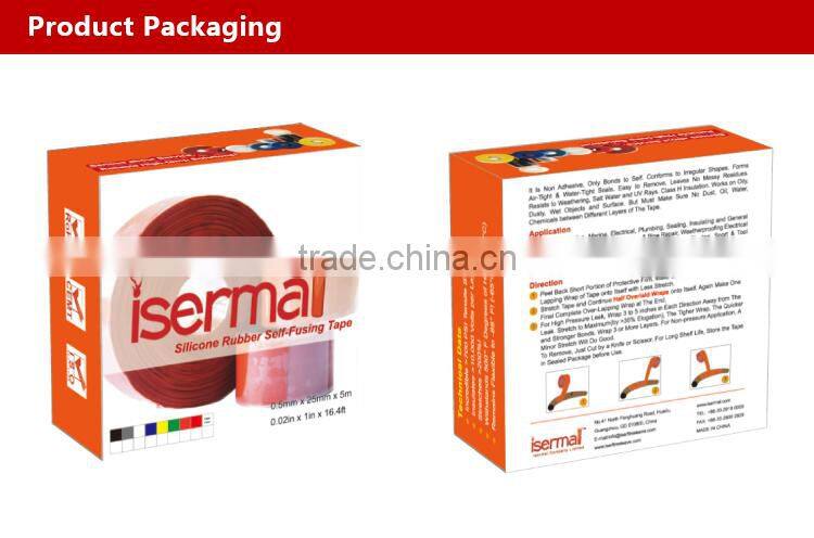 Isermal Red color silicone rubber rescue repair tape