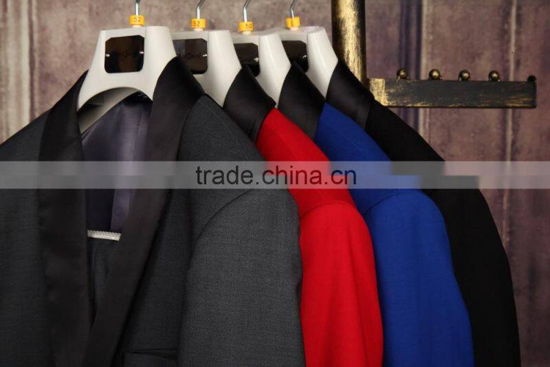 2016 new style long sleeve China guangzhou red color man slim fit wedding dress