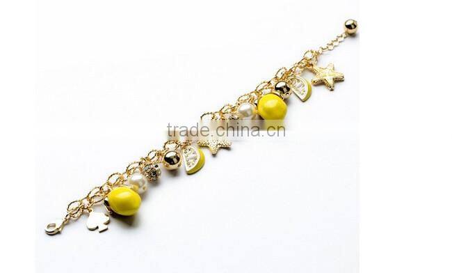 >>New arrival summer crystal fruit jewelry bracelet /