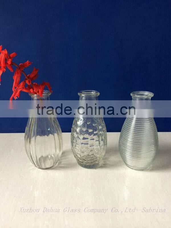 300ml clear glass flower vase bud vase on sale dahua
