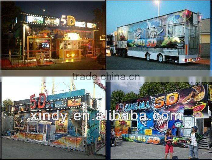 2015 6 dof hydraulic system and electric system 3d,4d,5d,6d,7d,9d,12d simulator mobile cinema equipment