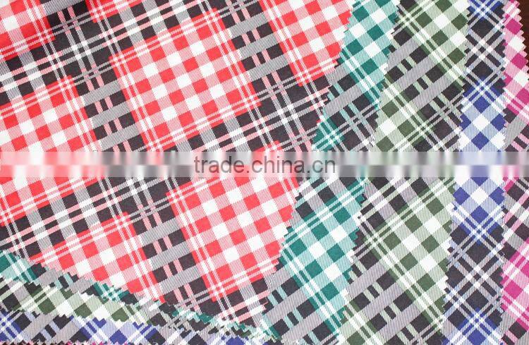 shaoxing direct factory cheap printed brushed fabrics used office uniforms