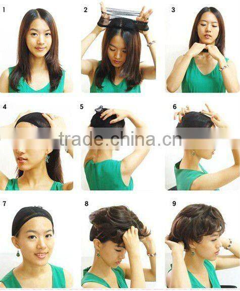 Short Brown with blonde straight Lace Front Wig Heat Resistant