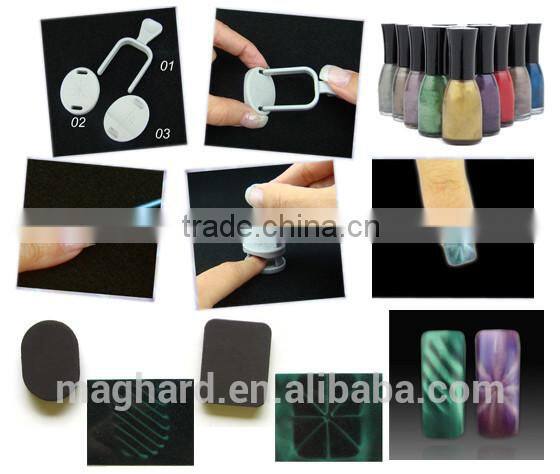 2015 new wholesale factory manufacturer 3D press on nail art set magnet for Nail Industrial