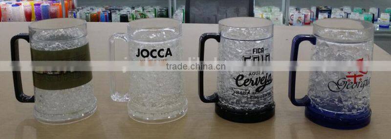hot sale FDA beer frosty mug with mug,freezer mug,ice mug