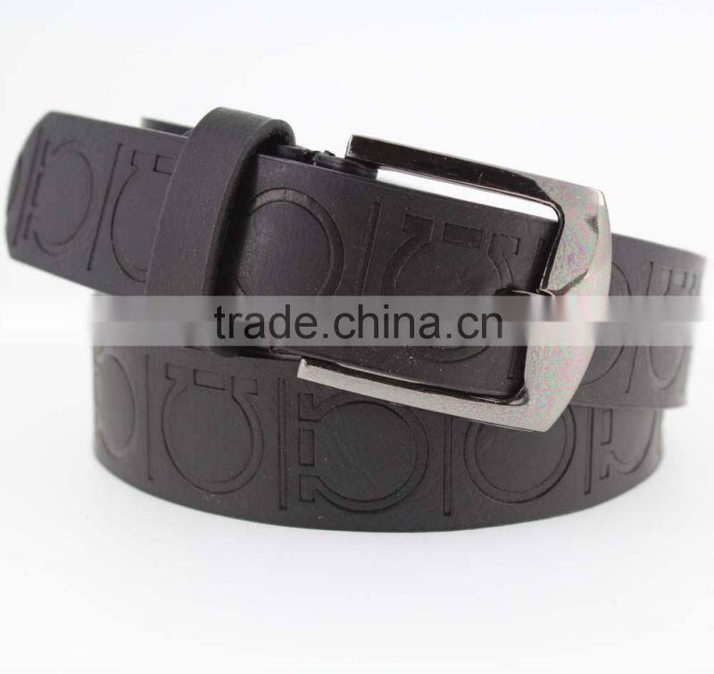 1 INCH Men's fashion Black PU leather belt casual waist belt for jeans