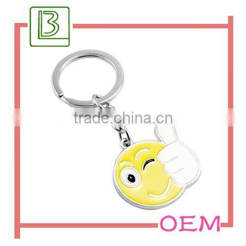 metal keychain with smiley face