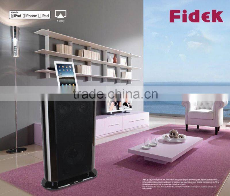 Fidek Factory Sale Home hifi sound stand base speaker Tower Wooden Station for Bluetooth living audio pro speaker