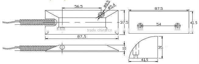 Intruder Alarm Wired Roller Shutter Magnetic Contact Door Sensor