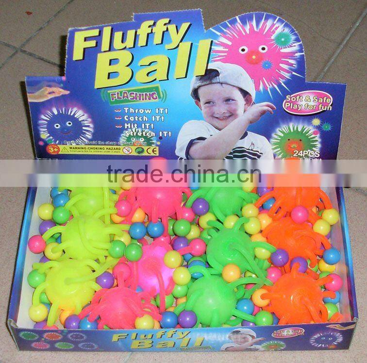 New promotion fluffy flashing ball toy for kids