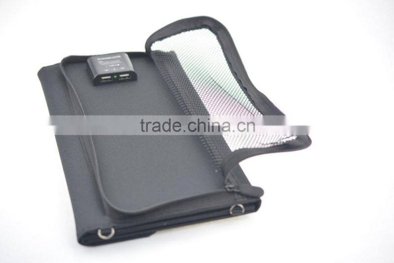 2016 Outdoor Fittings 12W 2Pcs Portable foldable solar charger with 23-24% Solar conversion rate