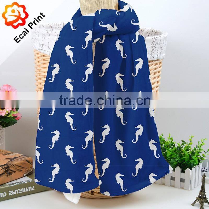 popular good looking heat transfer custom made lady scarf