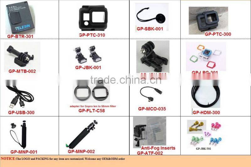 22014 NEW!Telesin surfboard set Tethers for GOPRO Hero 3+ / 3 + DV - Black