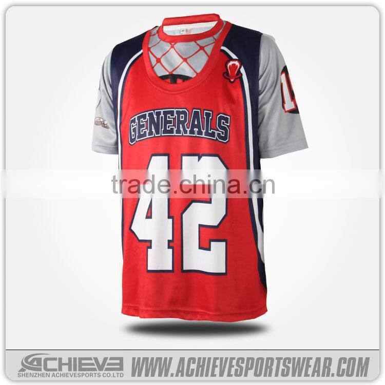custom sublimation lacrosse shooting shirt&dye sublimation lacrosse jersey&sublimation lacrosse reversible jerseys
