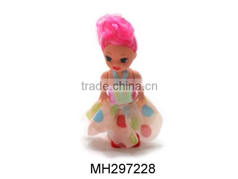 3.5 inch non battery operated plastic little toy girl doll